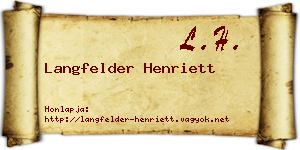 Langfelder Henriett névjegykártya