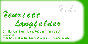 henriett langfelder business card